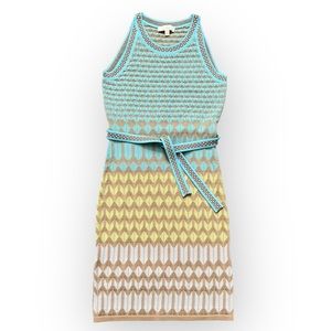 NWOT ETCETERA KNIT SHIFT DRESS SLEEVELESS GREEN BLUE SIZE SMALL YELLOW